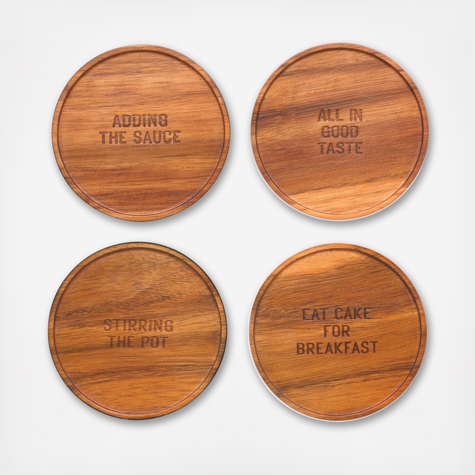 All In Good Taste Wood Coaster Set Of Zola - all in good taste wood coaster set of zola -
