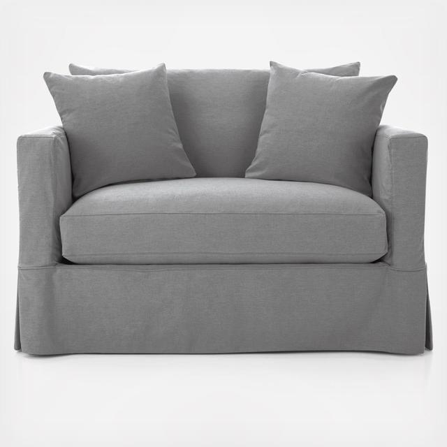 Willow Modern Slipcovered Twin Sleeper Sofa With Air Mattress Zola