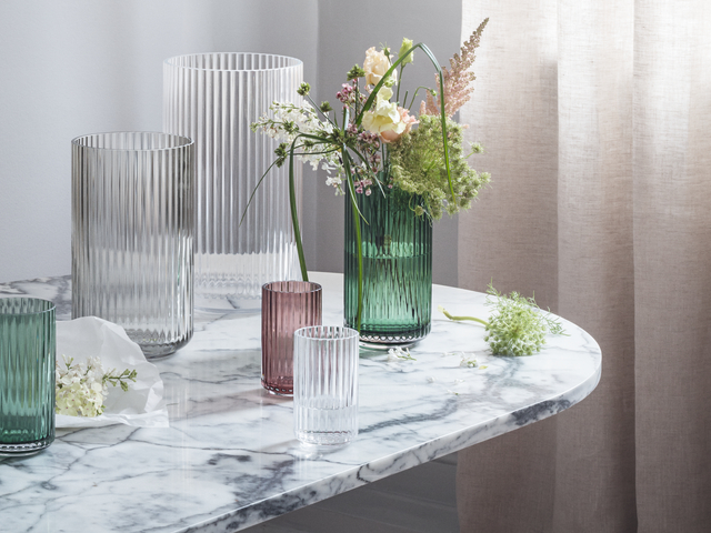 Lyngby Porcelain, Mouth Blown Glass Large Vase | Zola