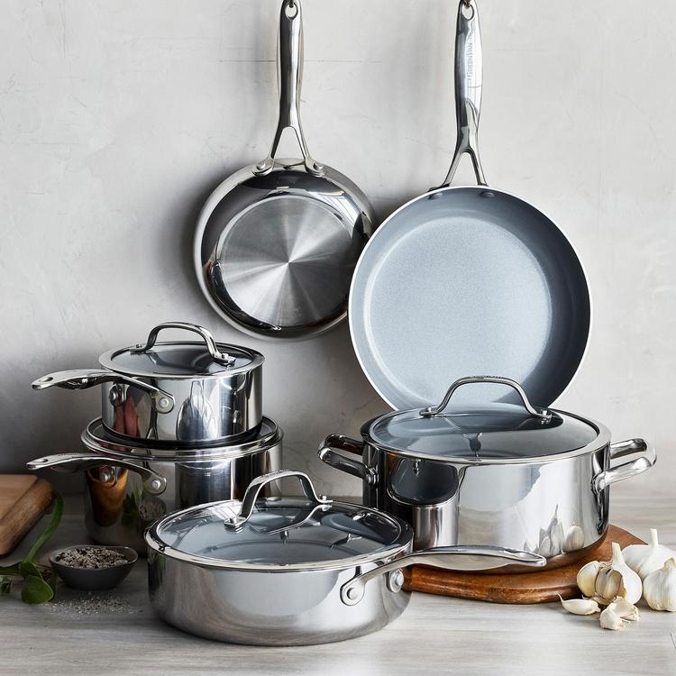 GreenPan, Valencia Pro Stainless Steel Cookware Collection | Zola
