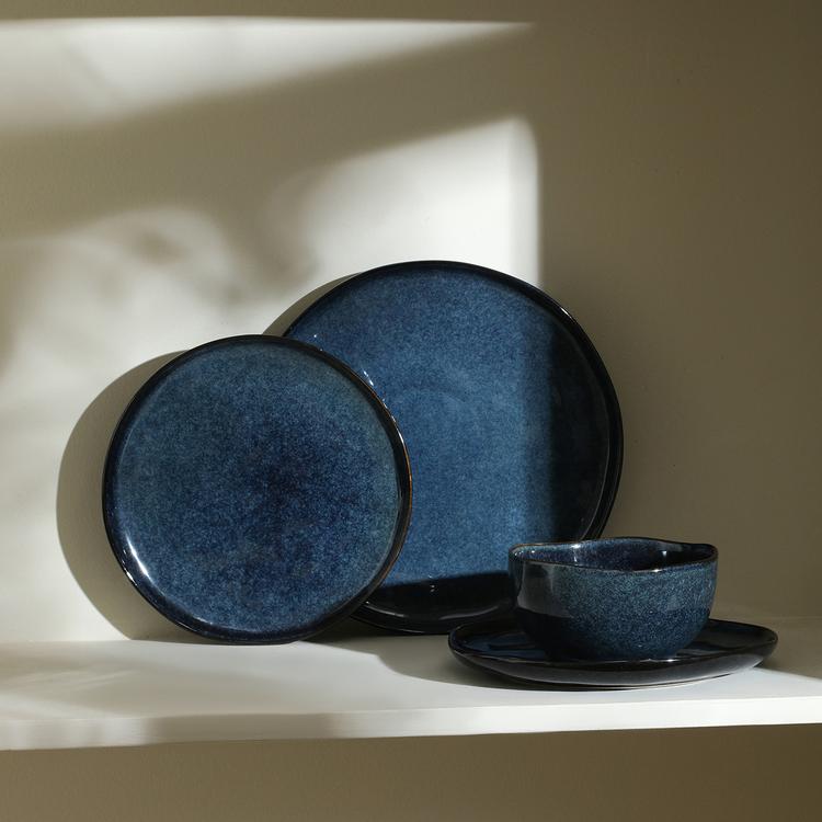 Stone Lain Mirella 4-Piece Pasta Bowl Set – Stoneware Bowls In Blue – Dishwasher & Microwave Safe