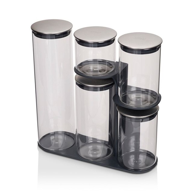 Joseph Joseph Podium™ 100 5-Piece Glass Storage Jar Set with Stand