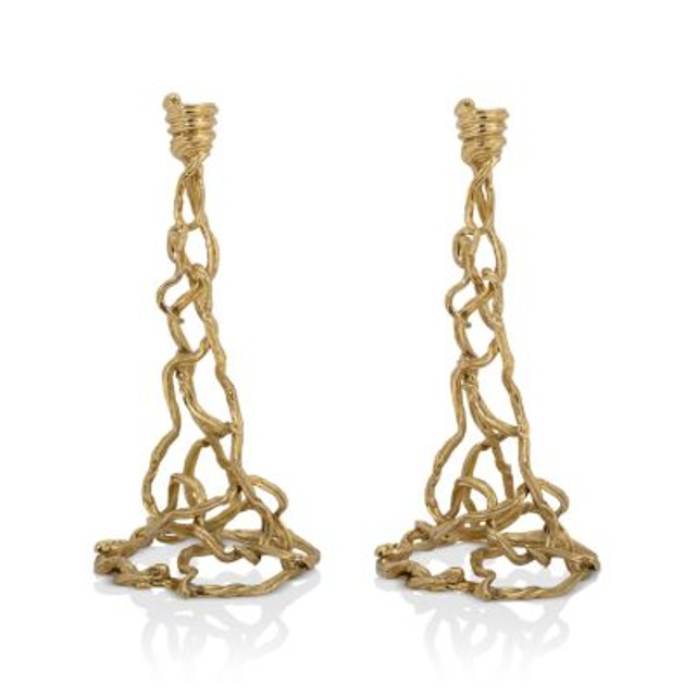 Michael Aram Wisteria Gold Candleholders
