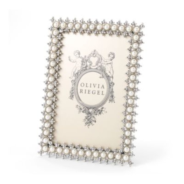 Olivia Riegel Crystal & Pearl Frame, 4" x 6"