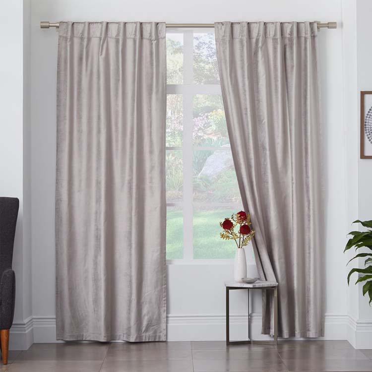 Luster Velvet Curtain - Platinum